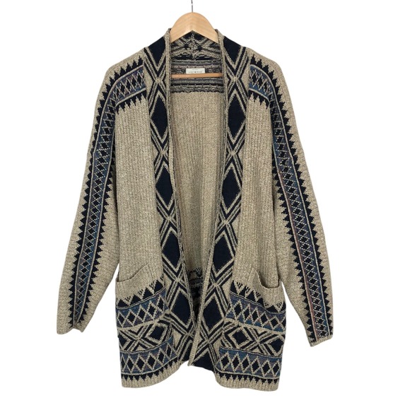 Lucky Brand Sweaters - Lucky Brand Southwestern Aztec Knit Open Front Chunky Cardigan Sweater Size XL